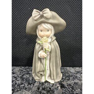 Kim Anderson "A Long Stem Rose" 1998 Enesco Collectible Porcelain Girl Holding F